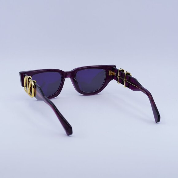 Valentino V-DUE VLS-103D Sunglasses Crystal Purple/Yellow Gold Cat Eye Frame - Picture 10 of 11
